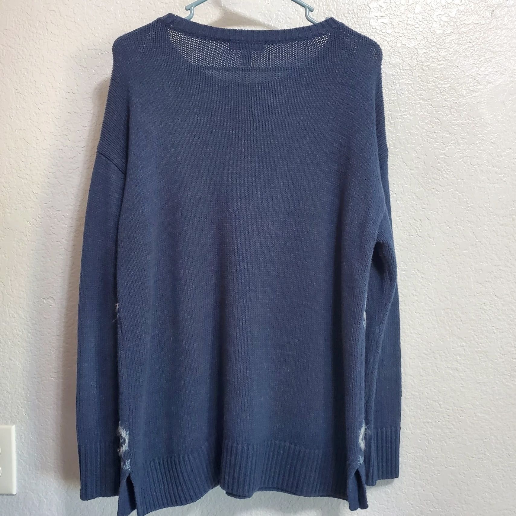 Chaps Chaps Sweater Women L Blue Nordic Long Sleeve Knit Pullover Side Slit Winter Size L / US 10 / IT 46 - 2 Thumbnail