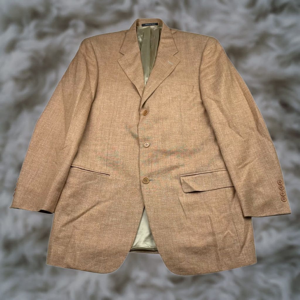 Zanella Zanella Men's Blazer Wool/Linen 2-Button Beige/Khaki/Tan Italy 40R Size 40R - 1 Thumbnail