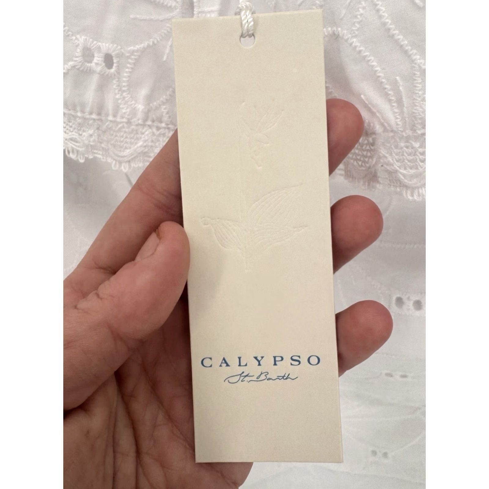 Vintage Calypso St Barth White Cotton Eyelet Flutter Sleeve Top Boho Ruffle Layered M Women Size M / US 6-8 / IT 42-44 - 3 Thumbnail