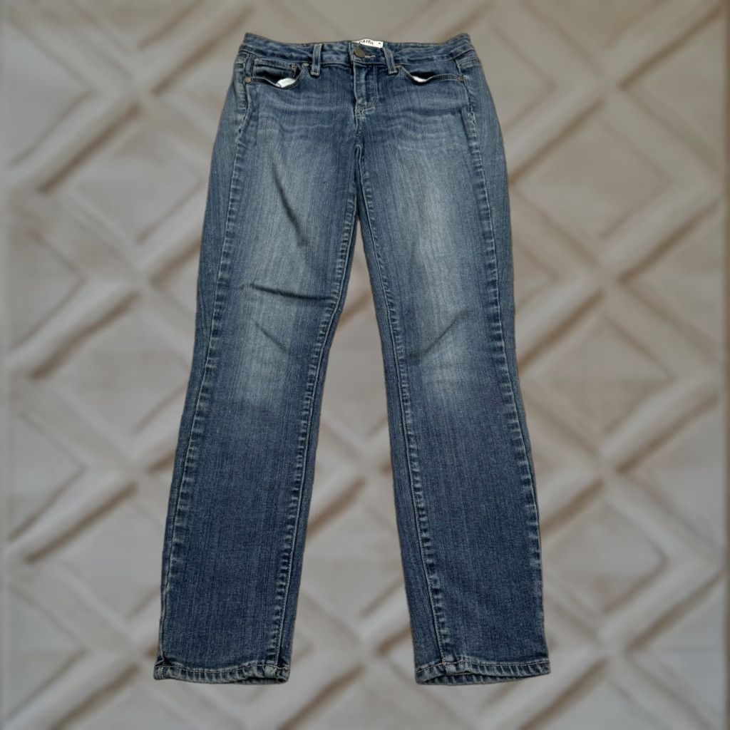 Paige Paige Verdugo Crop Denim Jeans Womens 25 Blue Medium Wash Mid Rise 26x26 Jeans Women Size 42" / US 20 - 1 Thumbnail