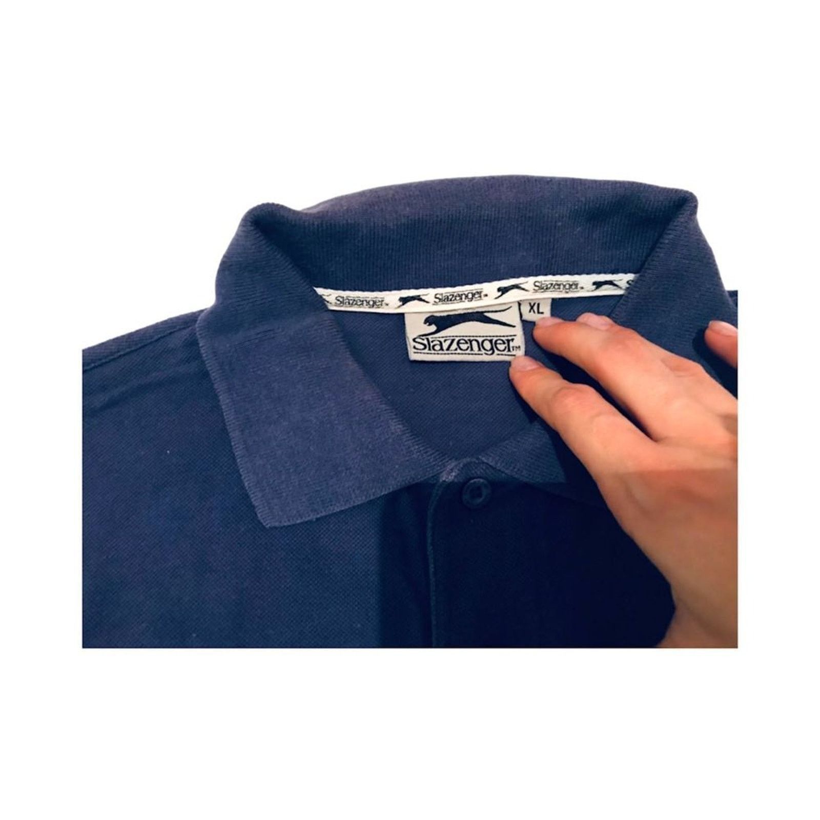 The Unbranded Brand Slazenger Men`s Polo Golf T-shirt XL Dark Blue Short Sleeve Size US XL / EU 56 / 4 - 4 Thumbnail
