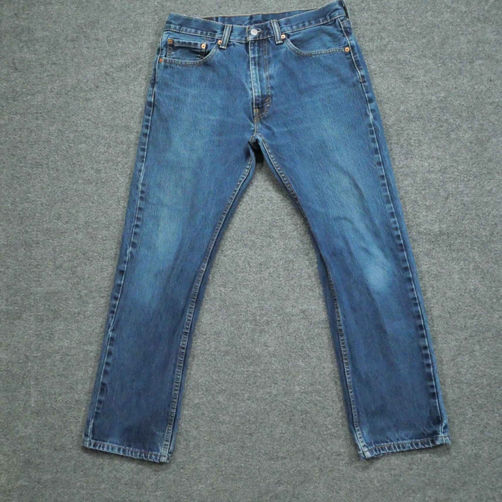 Levi's Levi's 505 Jeans Mens 32x30 Blue Denim Regular Fit Straight Leg Pants Size US 32 / EU 48 - 2 Thumbnail