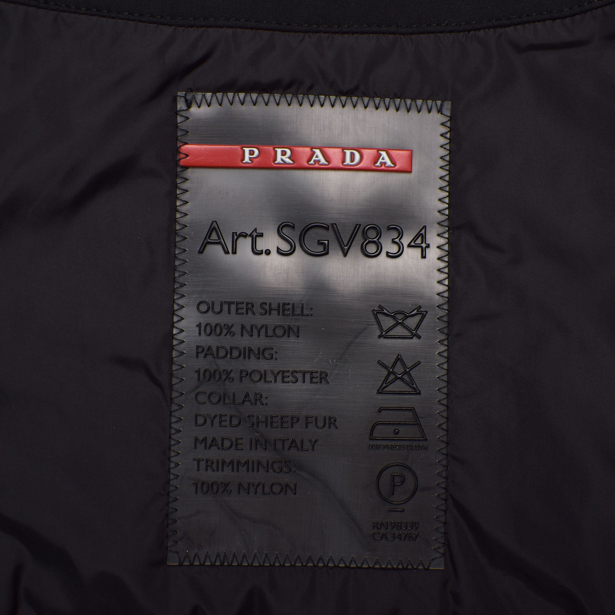 Prada PRADA NYLON SHEARLING COLLAR COAT XL BLACK Size US XL / EU 56 / 4 - 6 Thumbnail