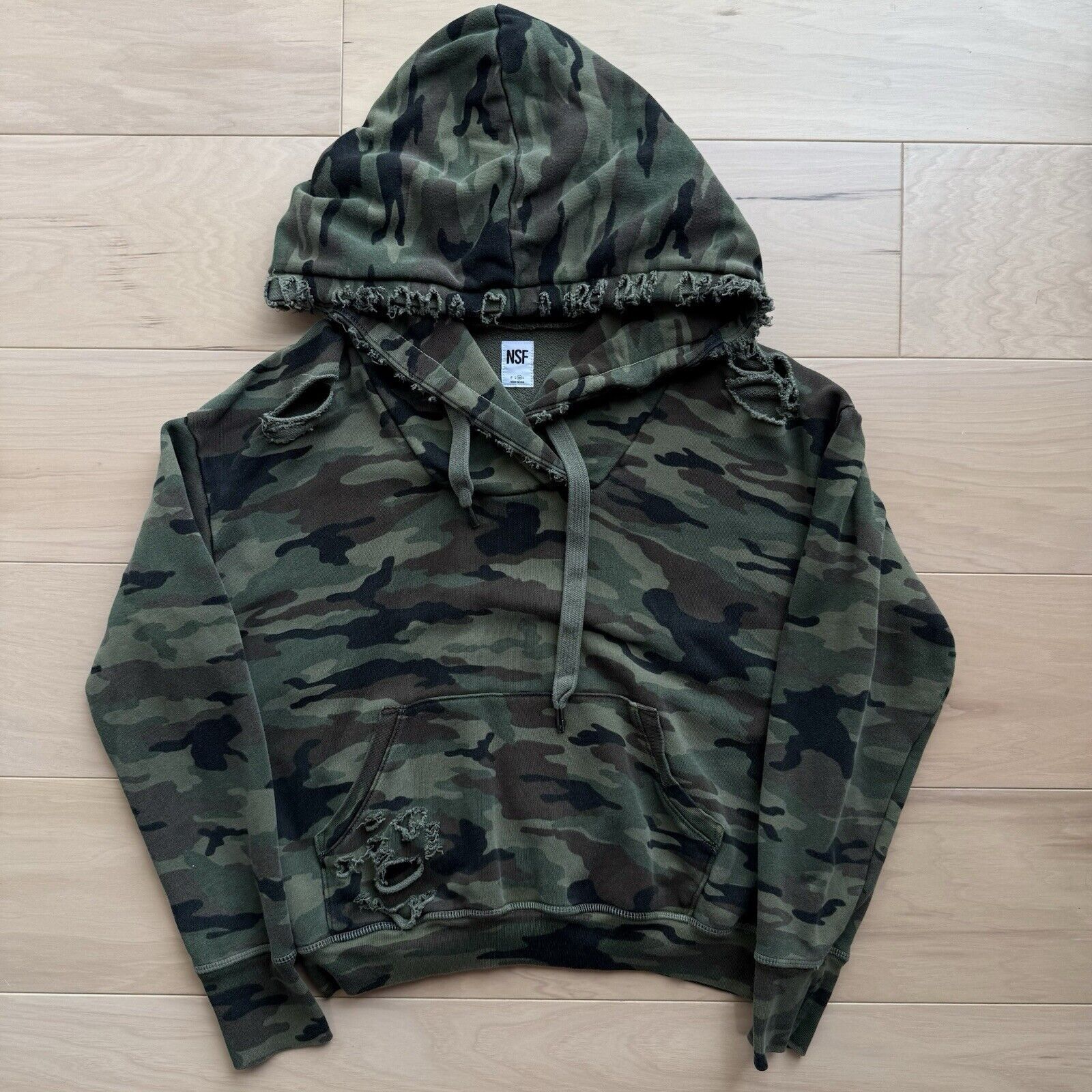 NSF NSF Hoodie Women's M Multicolor Camo Fleece Pullover Size M / US 6-8 / IT 42-44 - 2 Thumbnail