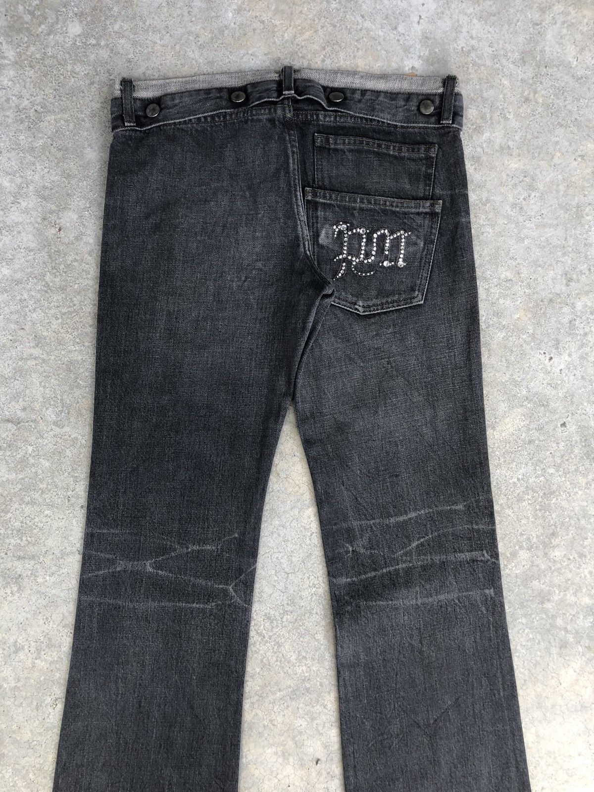 If Six Was Nine Japanese Platium Moussy Flared Jeans Distressee Jeans Size US 31 - 8 Thumbnail