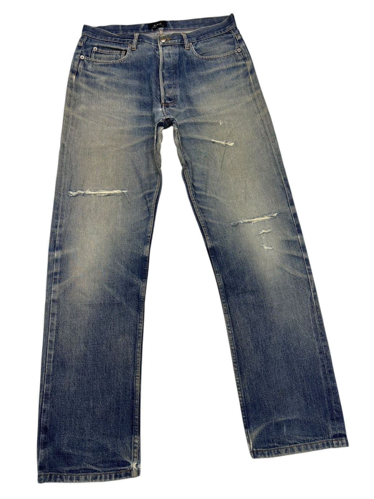 A.P.C. A.P.C Selvedge Distressed Repair Jeans Size US 32 / EU 48 - 4 Thumbnail