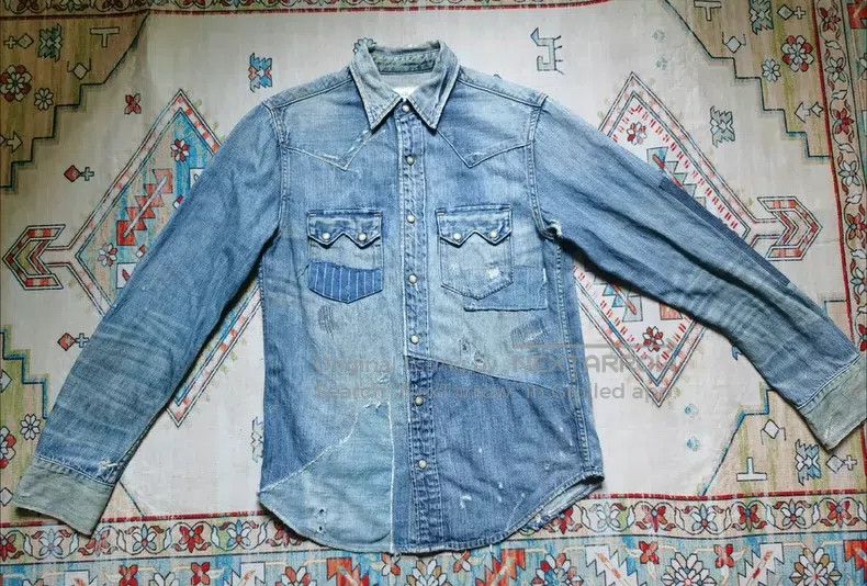 RRL Ralph Lauren RRL Ralph Lauren Destroyed patchwork denim shirt jacket Size US XS / EU 42 / 0 - 1 Thumbnail