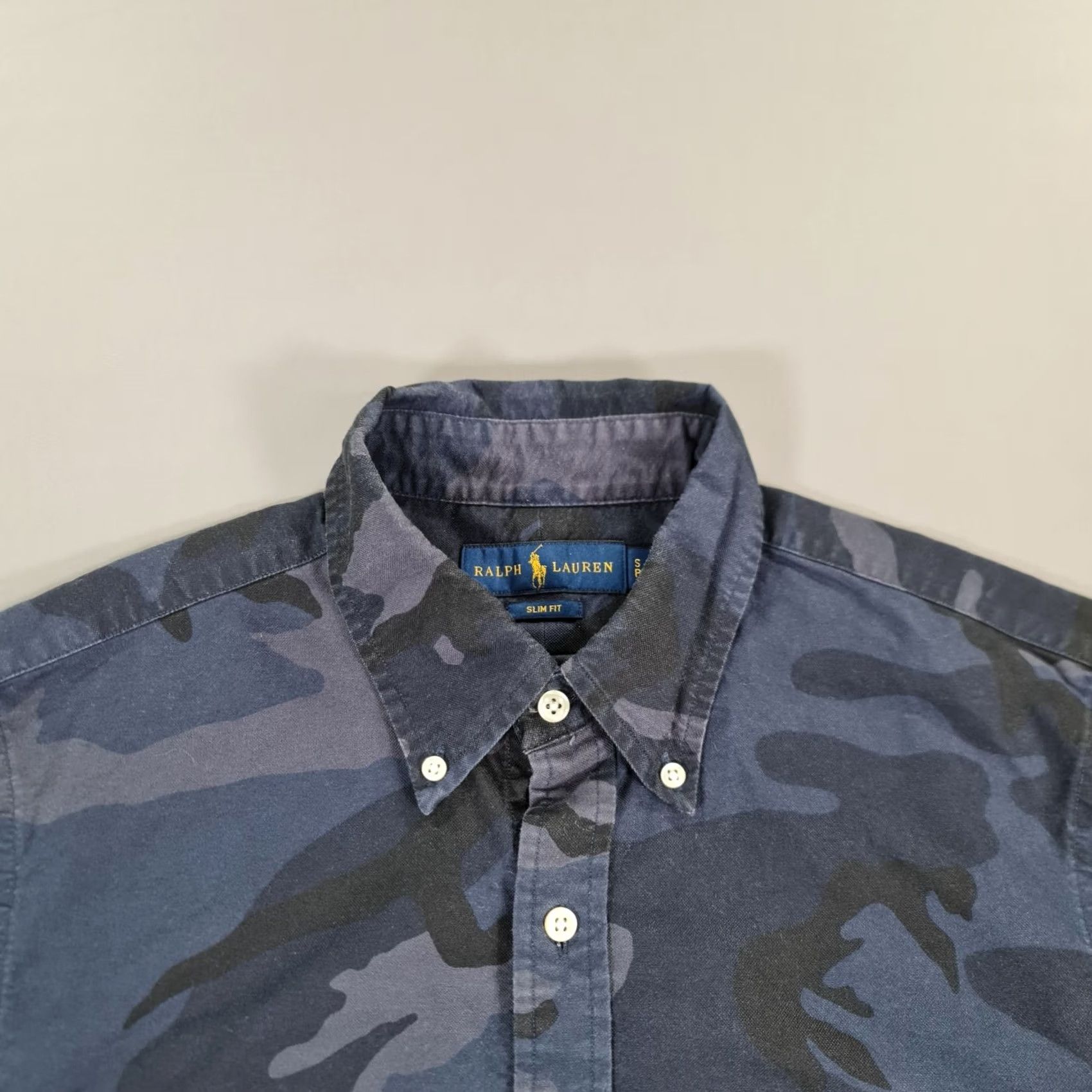 Polo Ralph Lauren Polo Ralph Lauren Mens Shirt Slim Fit Button-Down Camouflage Army Cotton Blue S Size US S / EU 44-46 / 1 - 2 Thumbnail