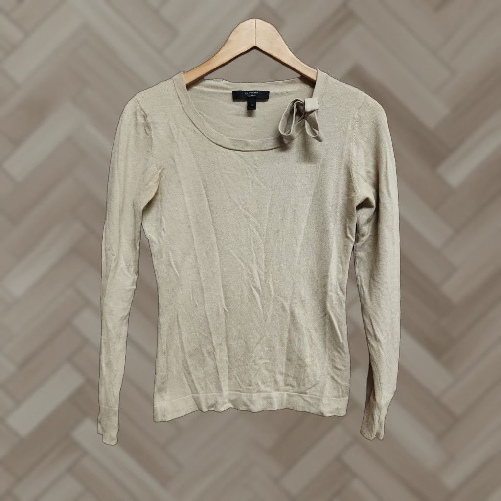 Vintage Weekend Max Mara Womens Beige Long Sleeve Small Top Size S / US 4 / IT 40 - 1 Thumbnail