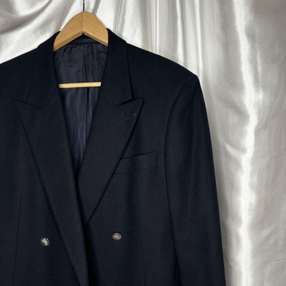 Burberry × Vintage vintage woolen Burberrys double breasted blazer jacket logo Size ONE SIZE - 2 Thumbnail