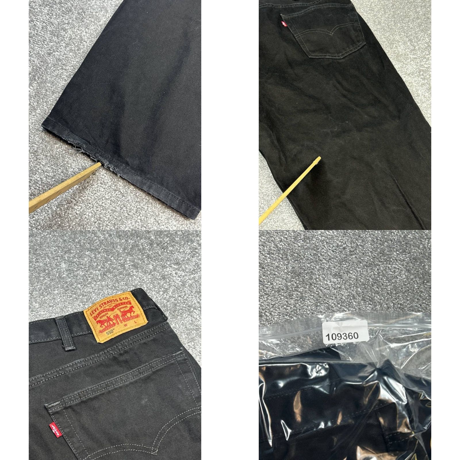 Levi's Levis 550 Jeans Mens 52 Black Cotton High Rise Relaxed Fit Straight Leg 50x27 Vintage No Size US 36 / EU 52 - 9 Thumbnail