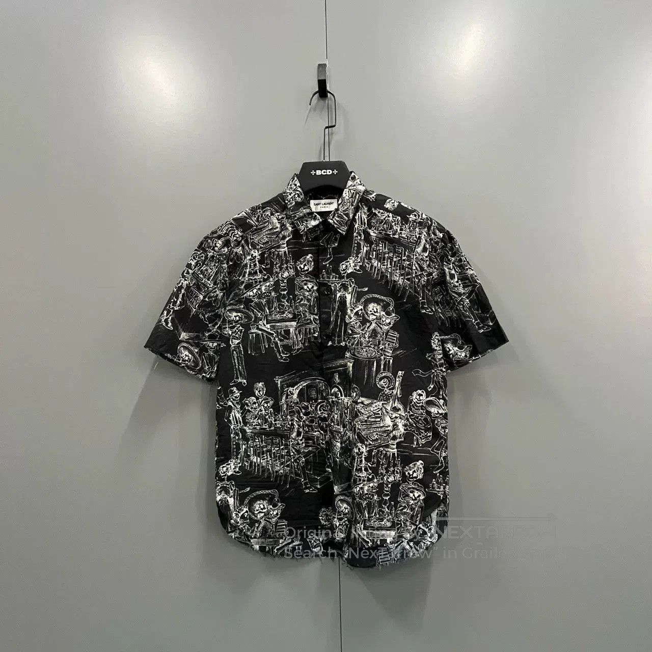 Saint Laurent Paris Saint Laurent Skull Party Print Shirt. Size US M / EU 48-50 / 2 - 1 Thumbnail