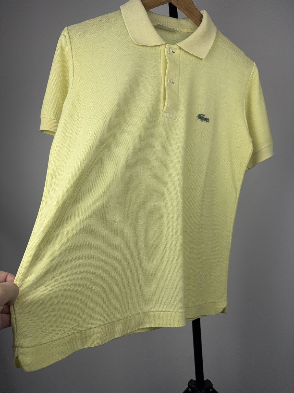 Lacoste Retro 80s Chemise Lacoste Polo Shirt Yellow Made in France Size US S / EU 44-46 / 1 - 2 Thumbnail