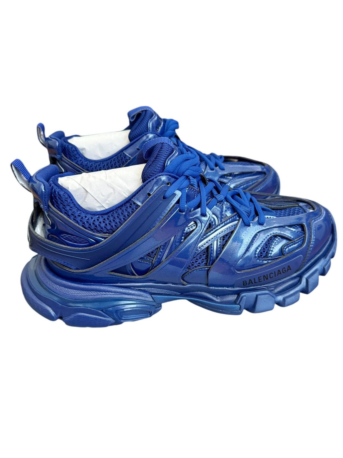 Balenciaga Metallic Blue Track Runner Sneaker Size US 7 / EU 40 - 5 Thumbnail