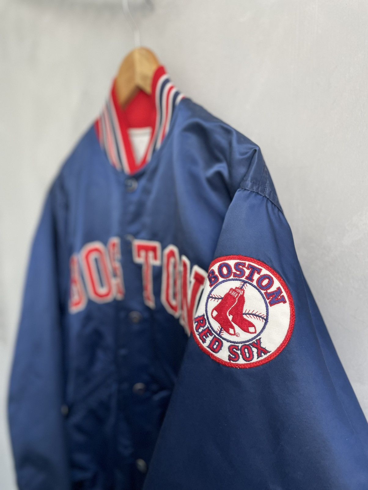 MLB Vintage MLB Red Sox satin bomber jacket starter rare Size US XL / EU 56 / 4 - 5 Thumbnail