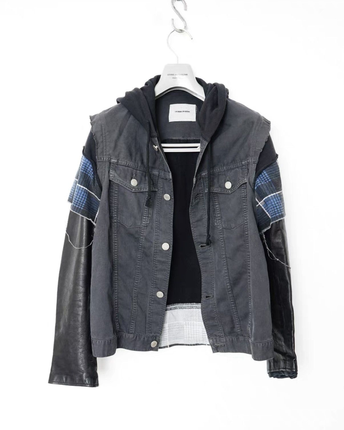 Undercover Undercover Leather Sleeve Panel Denim Jacket Size US S / EU 44-46 / 1 - 2 Thumbnail