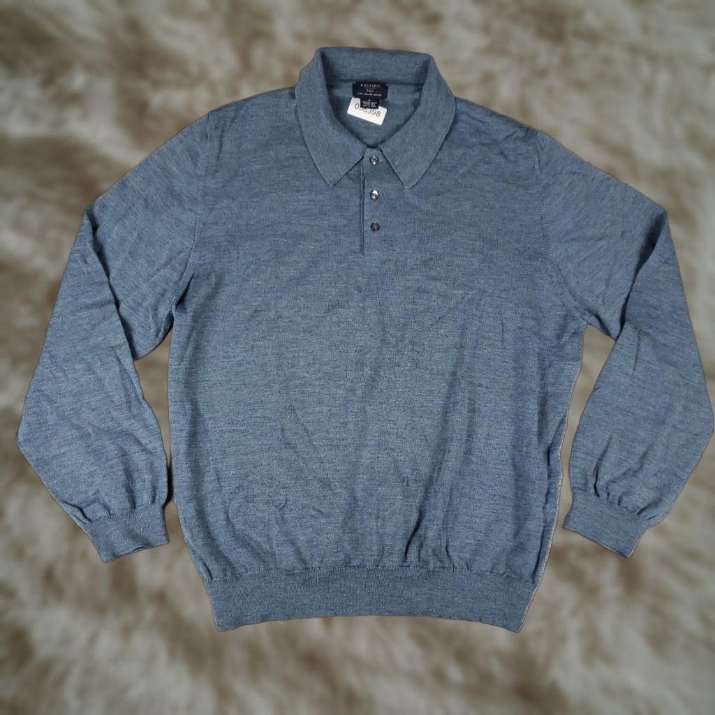 Brooks Brothers Brooks Brothers Mens XL Extra Large Blue Italian Merino Wool Sweater Collared Size US XL / EU 56 / 4 - 1 Thumbnail