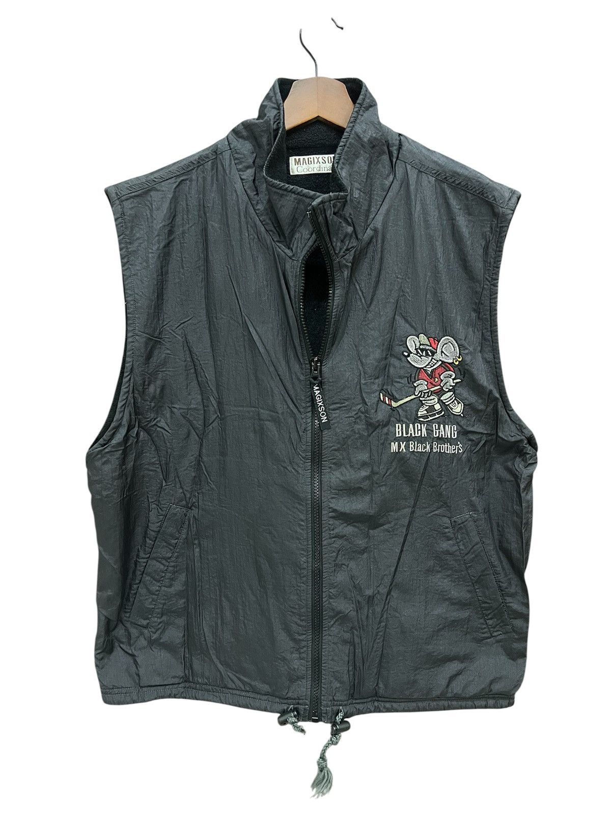 Japanese Brand MAGIXSON Black Gang Hockey Sleeveless Vest Jacket Size US M / EU 48-50 / 2 - 1 Thumbnail