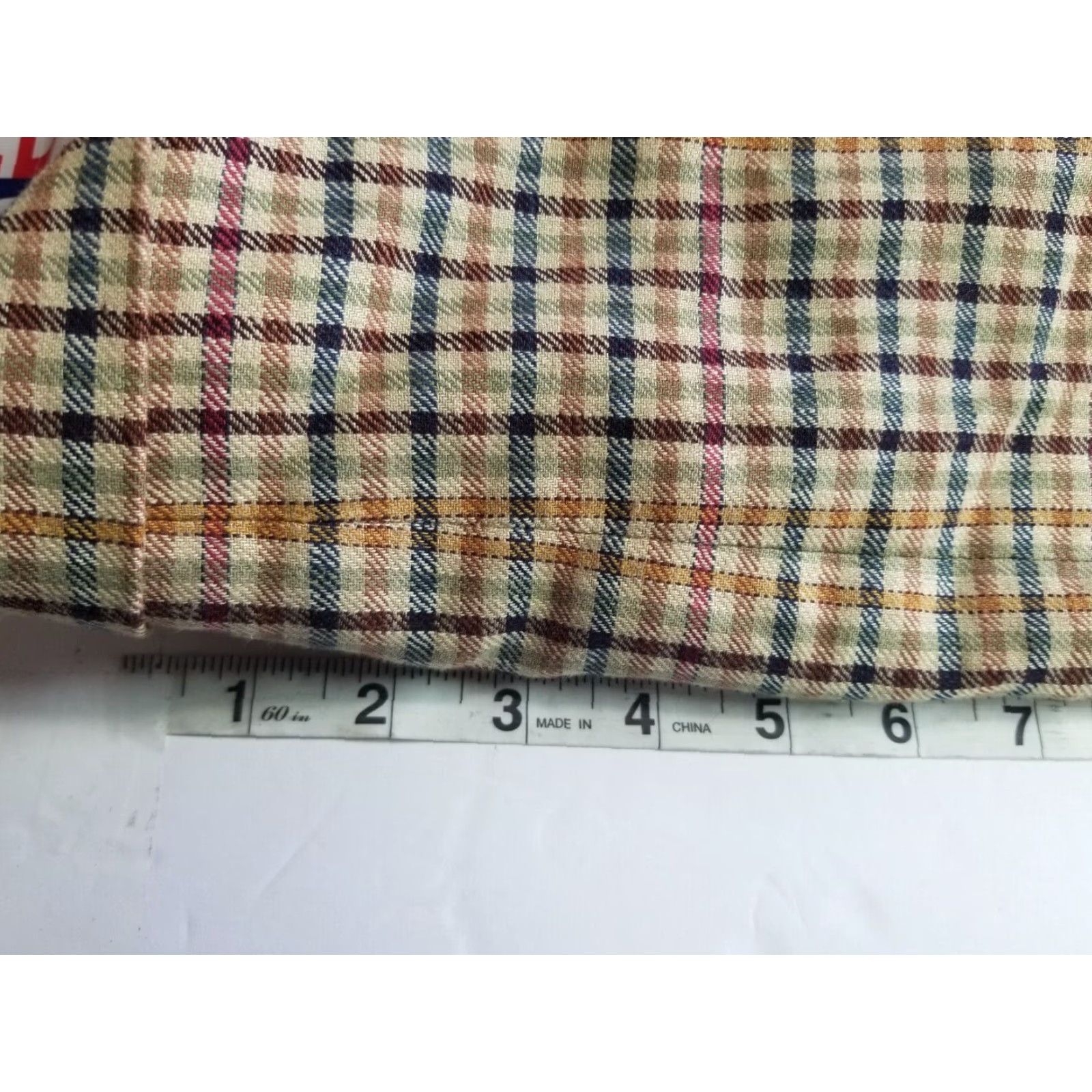Vintage T Harris London Linen Blend Suit Blazer Jacket Plaid Tan Men's Large Size 42R - 5 Thumbnail