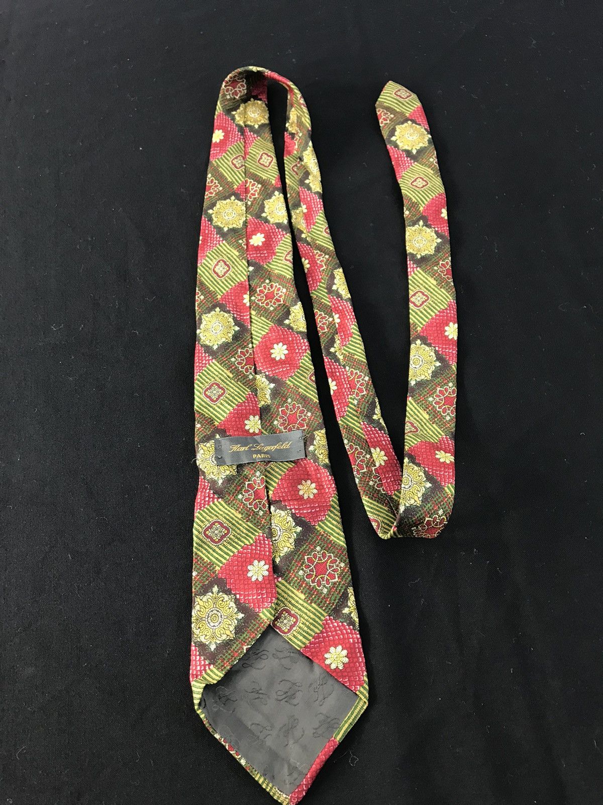 Designer × Karl Lagerfeld Karl Lagerfield Paris Baroque Luxury Neck Tie Striped Design Size ONE SIZE - 3 Thumbnail
