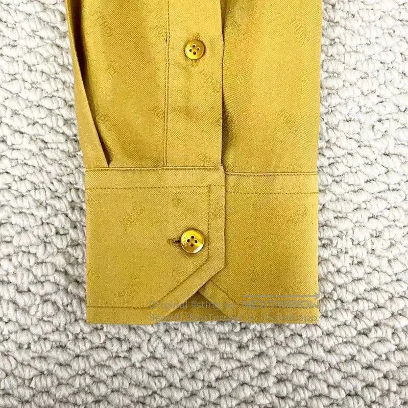 Fendi Fendi Yellow Silk Long Sleeve Shirt . Size M / US 6-8 / IT 42-44 - 5 Thumbnail