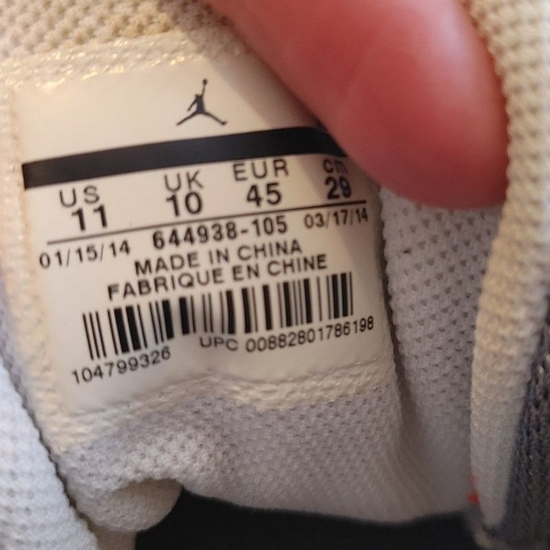 Jordan Sneakers Team 1 Air Leather Gray/White Sz 11