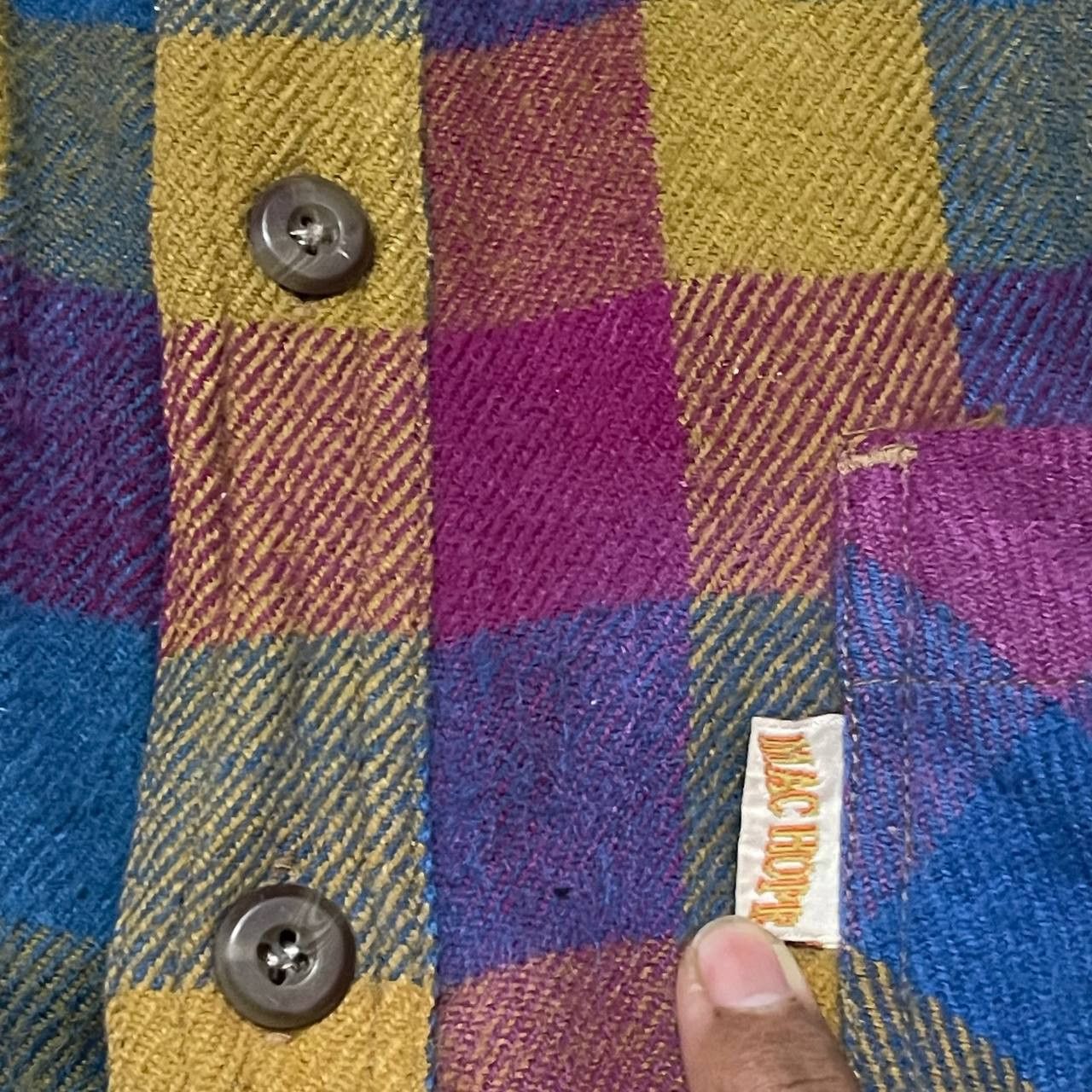 Japanese Brand Vintage Mac Hope Plaid Acrylic Button Up Size US M / EU 48-50 / 2 - 5 Thumbnail