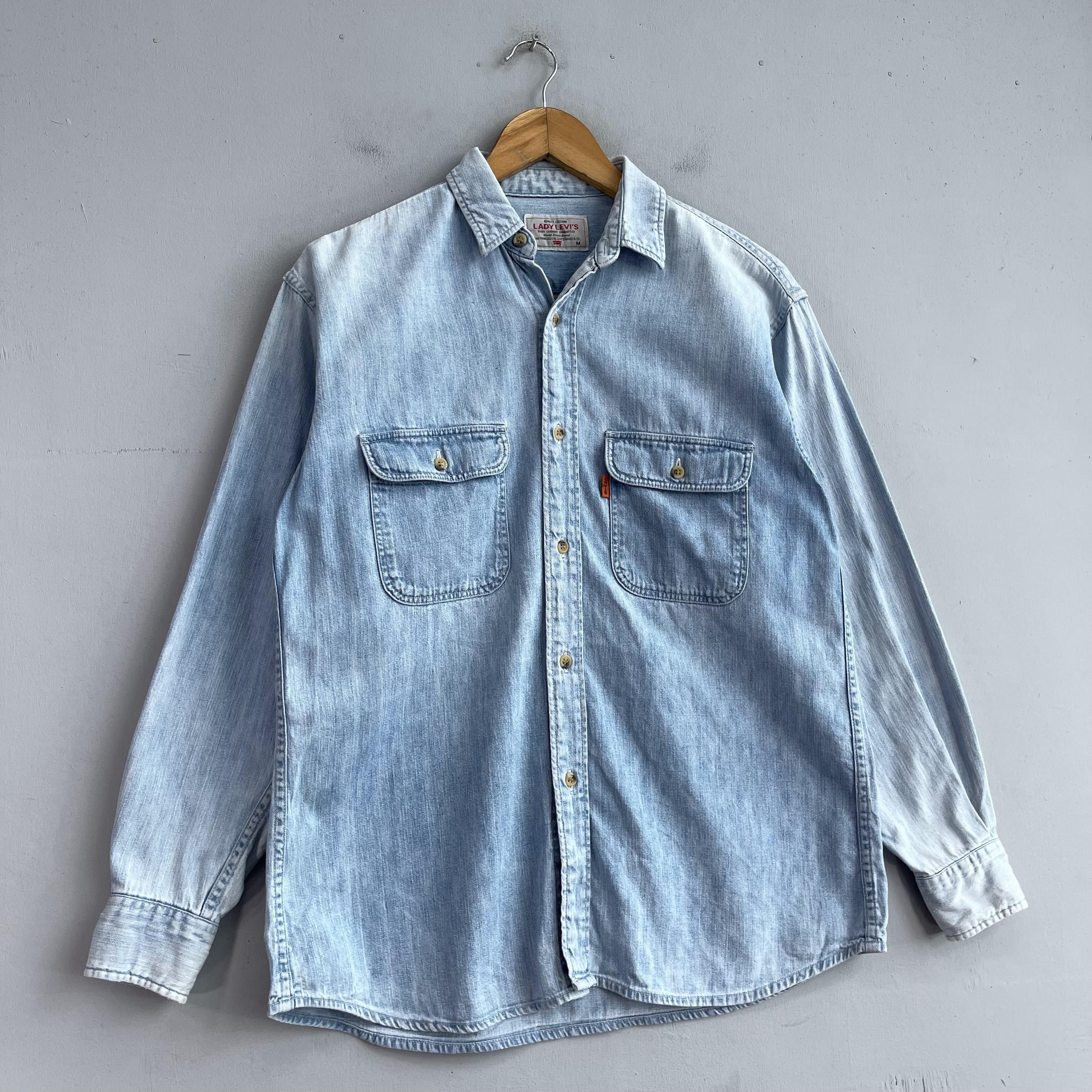Levi's × Vintage Vintage LEVIS Orange Tab Denim Workers Button Up Shirt Size US M / EU 48-50 / 2 - 4 Thumbnail