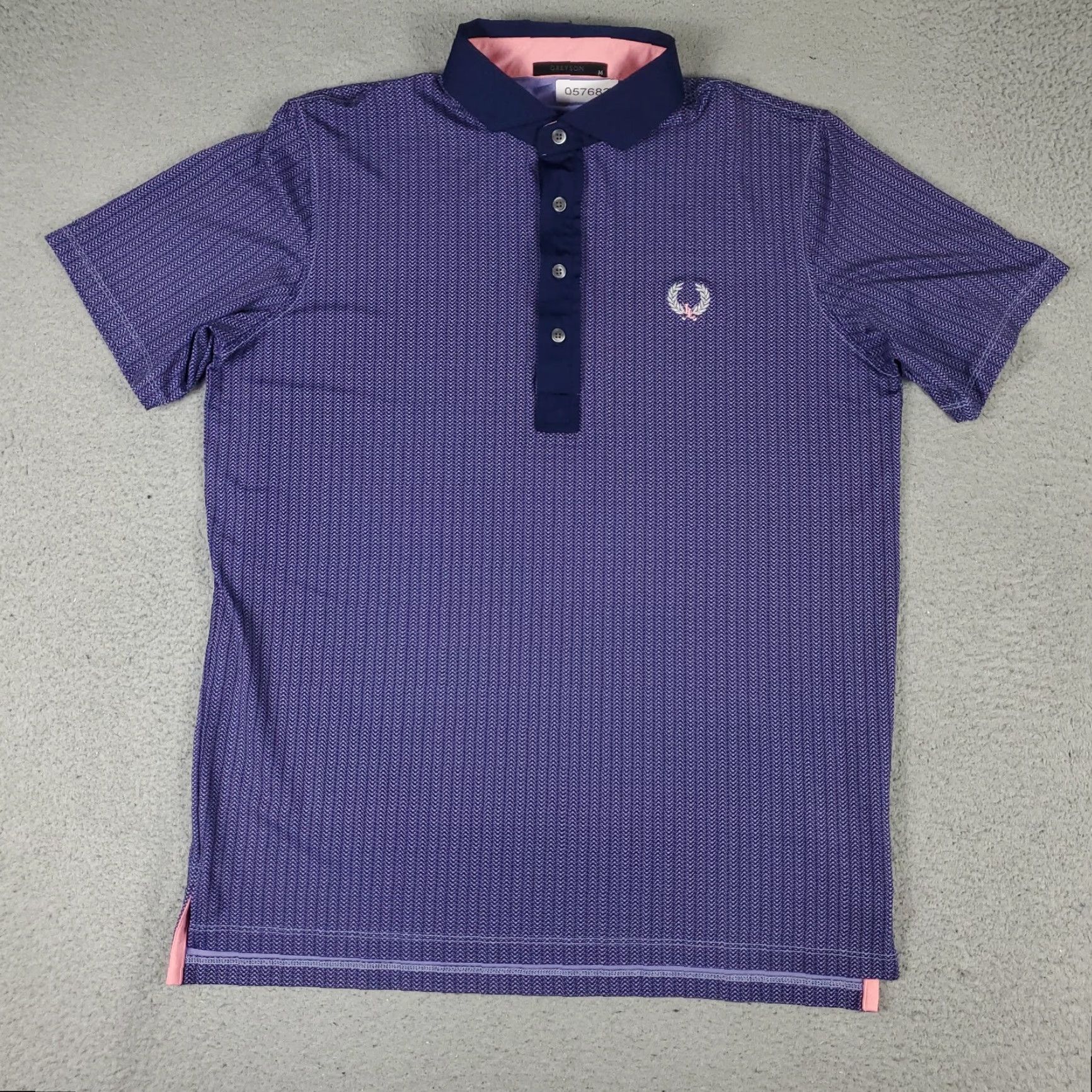 Vintage Greyson Polo Shirt Mens Size Medium Purple Geometric Wolf Golf Short Sleeve Size US M / EU 48-50 / 2 - 3 Thumbnail