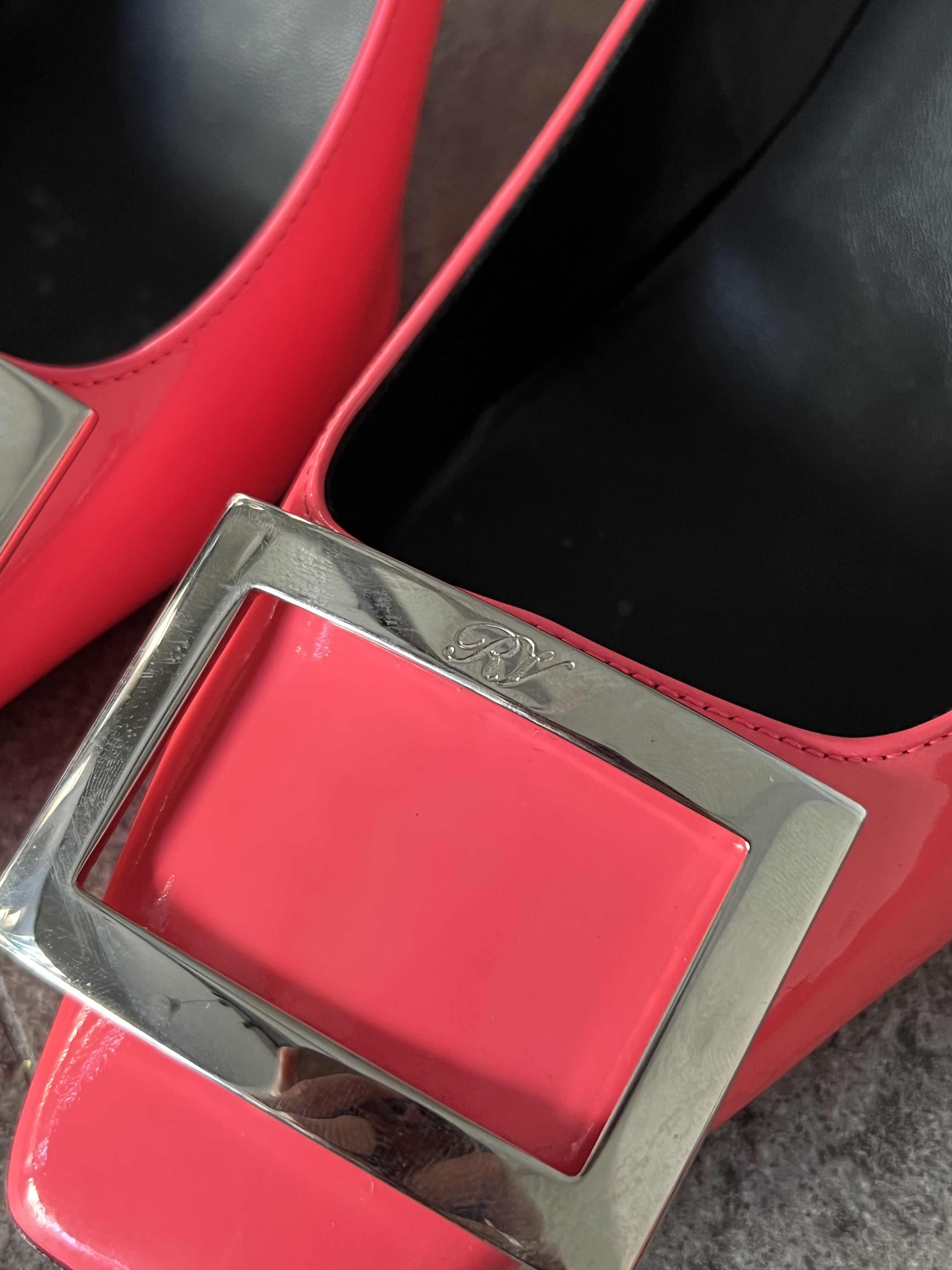Roger Vivier Roger Vivier Belle Vivier Pink Patent Heels 37.5 Size US 7.5 / IT 37.5 - 5 Thumbnail