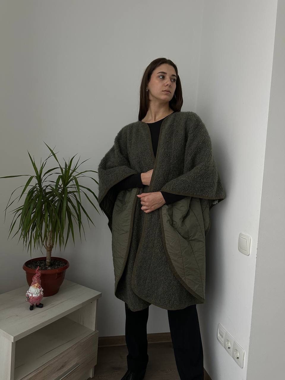 Escada × Vintage Vintage Escada Poncho Green Wool Mohair Big Logo Cardigan Size L / US 10 / IT 46 - 10 Thumbnail