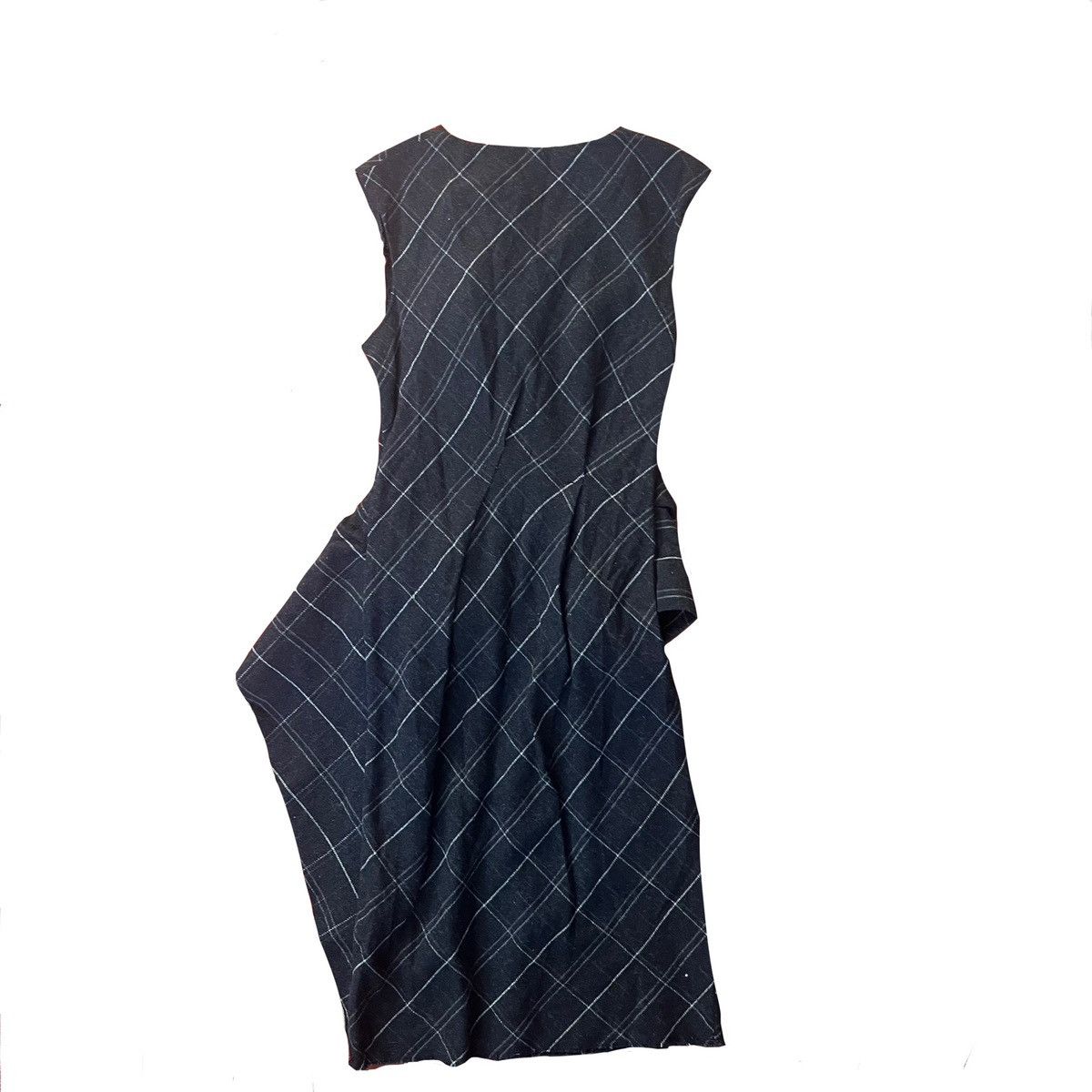 Lanvin Lanvin 2013 Hiver Trompe l’Oeil Check Assymetric Grey Dress Size S / US 4 / IT 40 - 3 Thumbnail