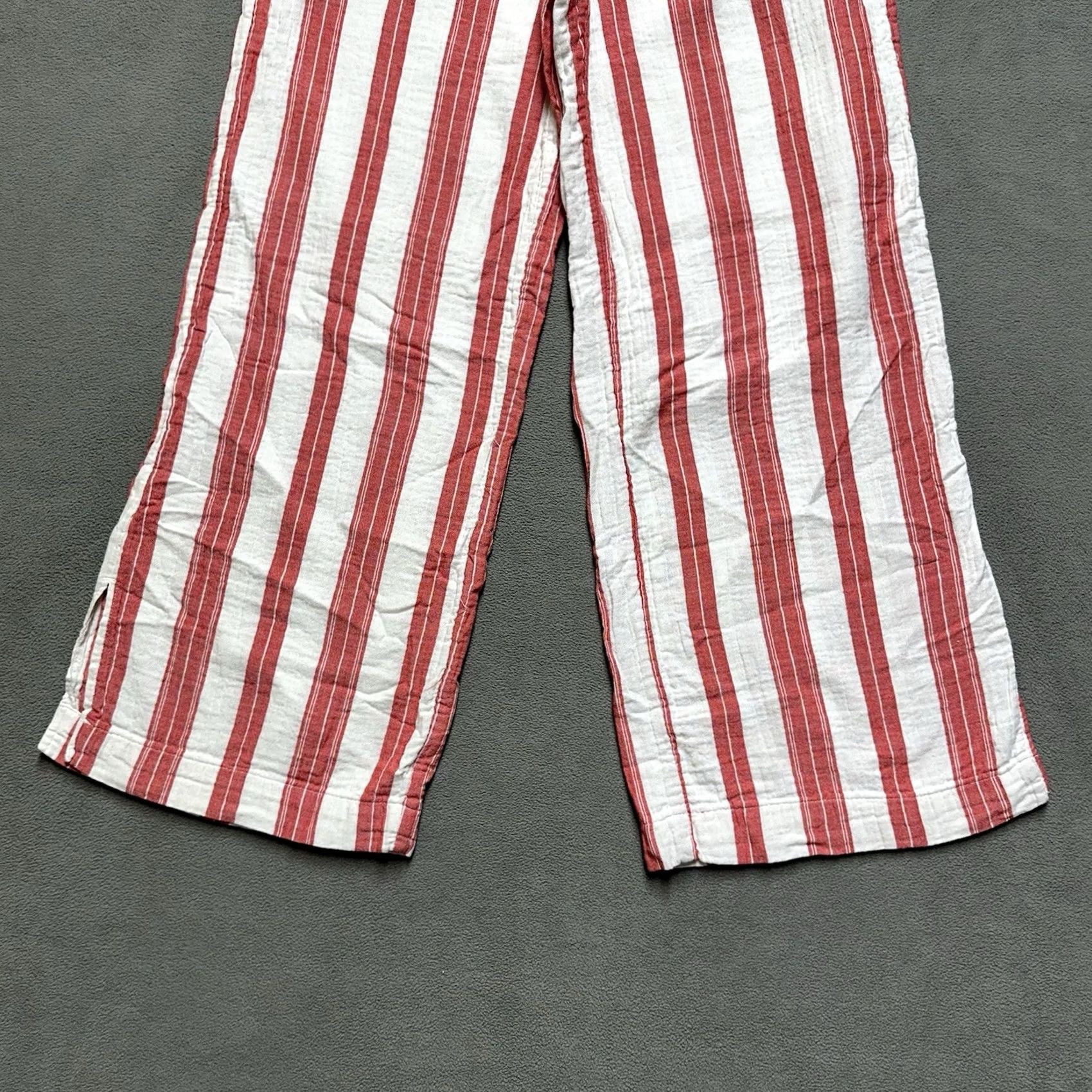 Old Navy Old Navy Pants Womens XS Red White Striped Comfort Waistband Wide Leg Casual Size 26" / US 2 / IT 38 - 4 Thumbnail