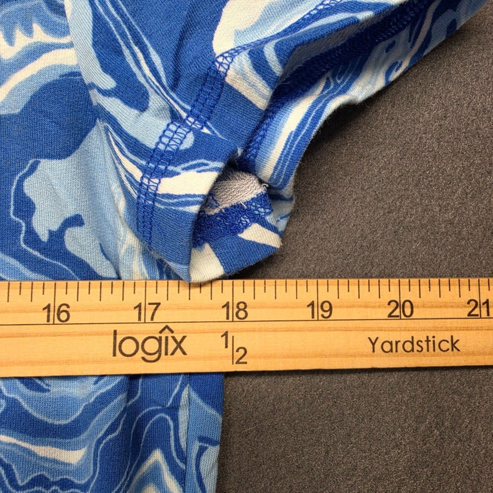 Talbots Talbots T by Talbots Dress Knit Dress Short Sleeve Blue Marble Swirl Print Womens Medium Knee Length Stretch Casual Mens? Womens Size 32" / US 10 / IT 46 - 5 Thumbnail