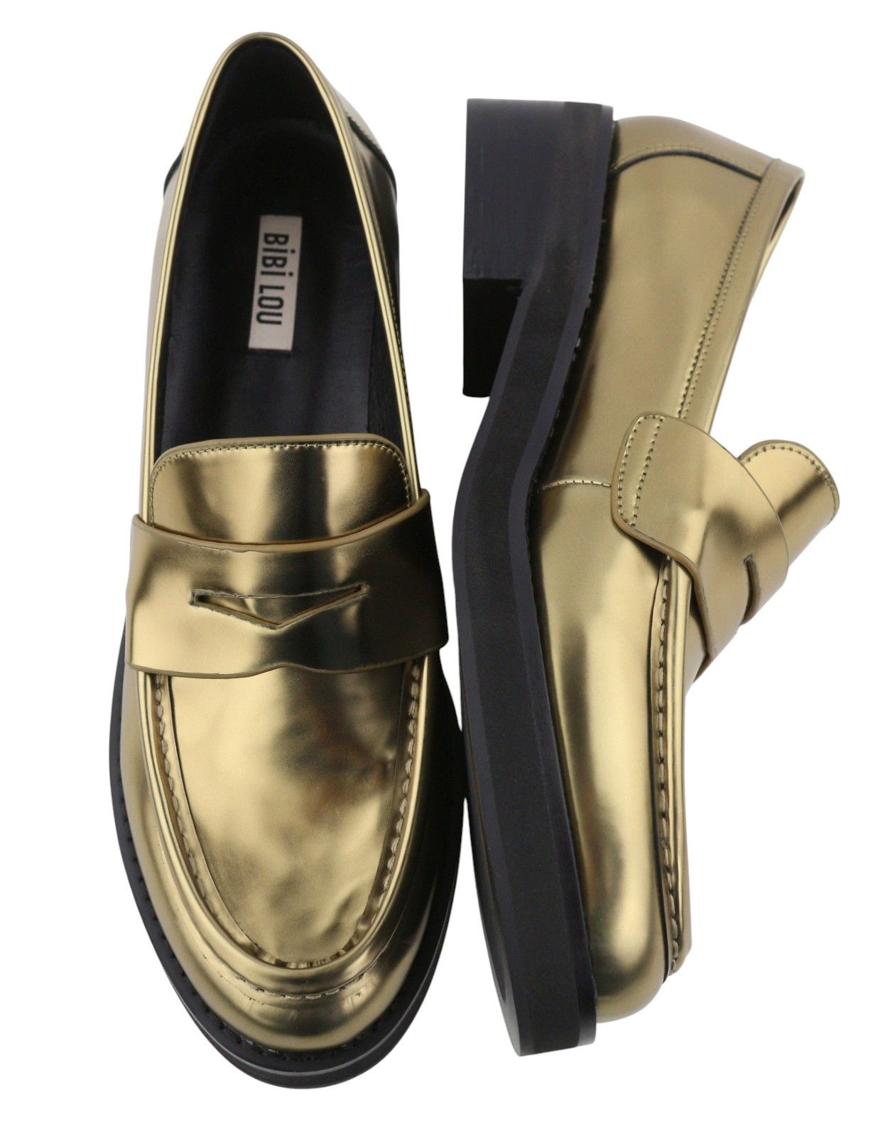 Other BIBI LOU JAYA EU40 Shiny Gold Leather Chunky 87555 Size US 9 / IT 39 - 6 Thumbnail