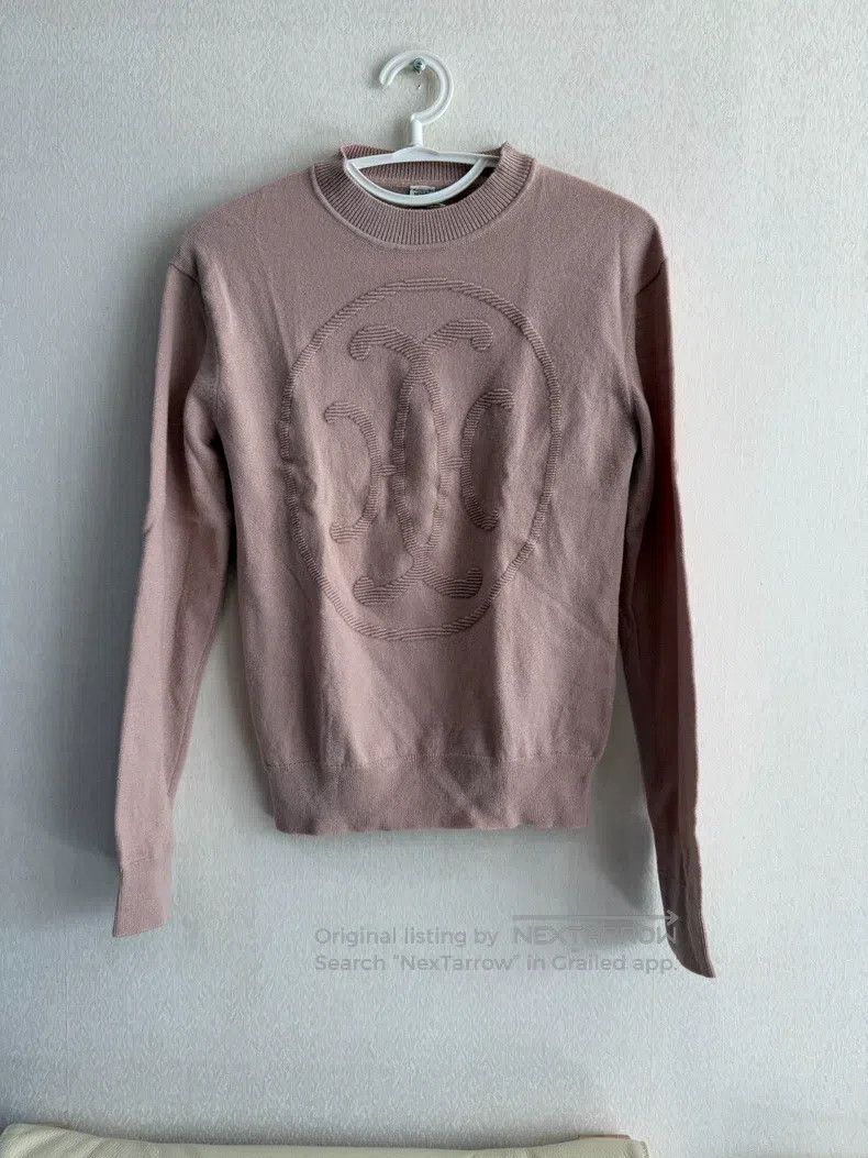 Hermes Hermes Light pink women's patterned ribbed round-neck knit Size XS / US 0-2 / IT 36-38 - 1 Thumbnail