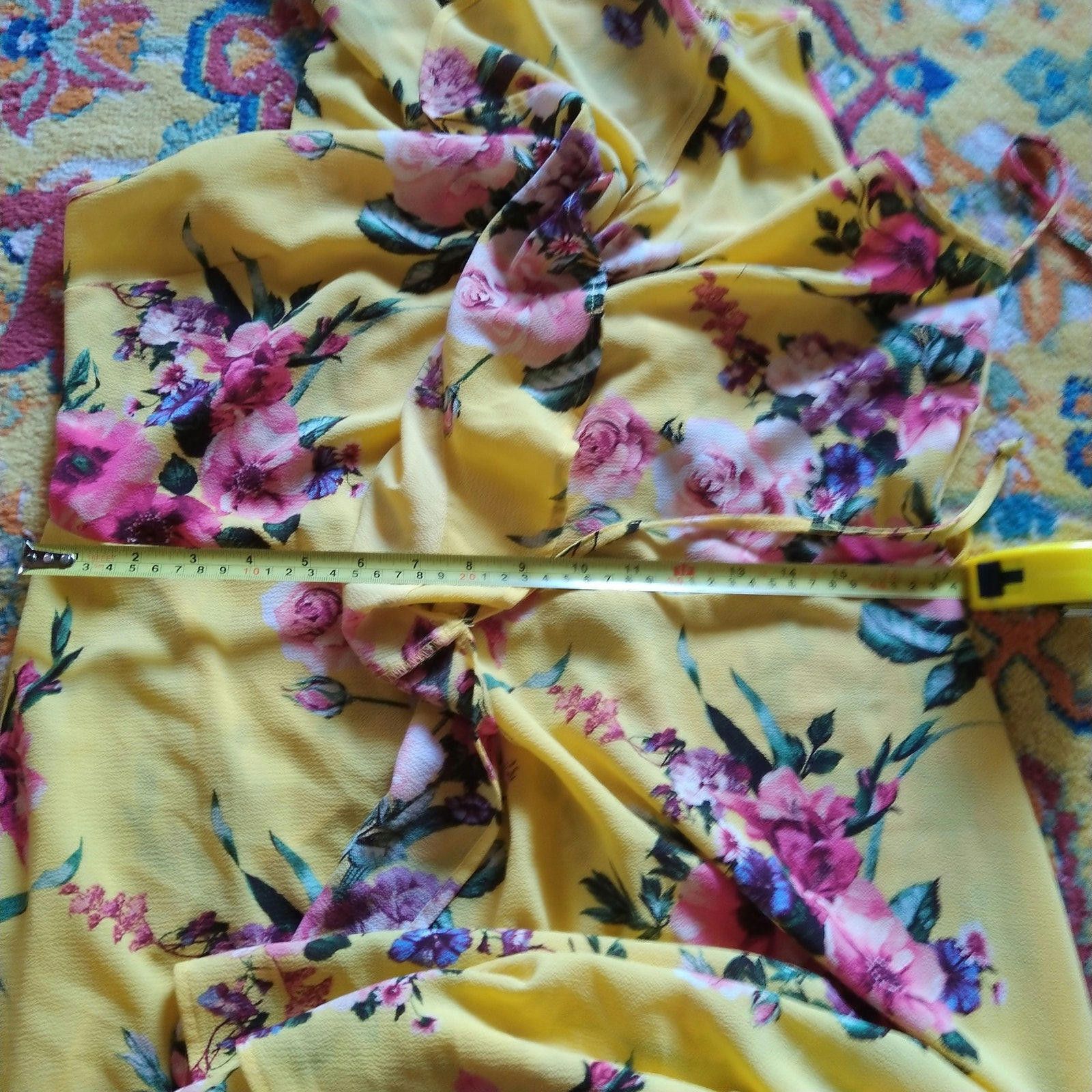 Designer Magnolia sky yellow floral dress size XL Size XL / US 12-14 / IT 48-50 - 7 Thumbnail