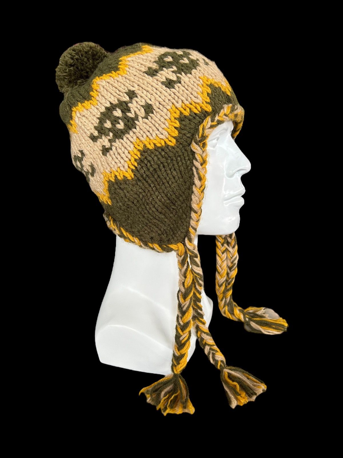 Japanese Brand × Kapital × Vintage Skull Crochet Knitted Rare Beanie Hats ☠️☠️ Size ONE SIZE - 2 Thumbnail