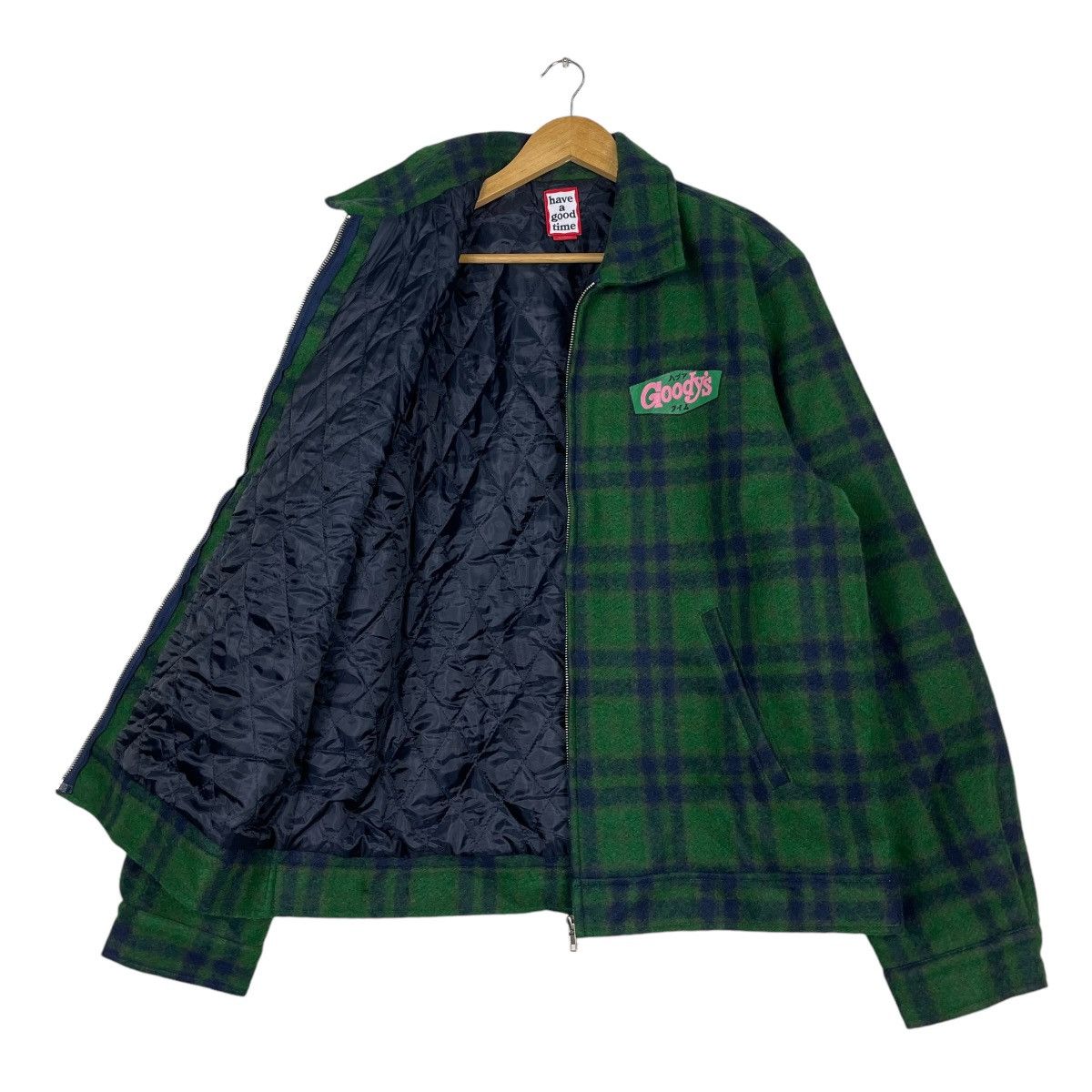 Have A Good Time × Japanese Brand 💥GOODYS ZIP UP TARTAN GREEN JACKET Size US L / EU 52-54 / 3 - 9 Thumbnail