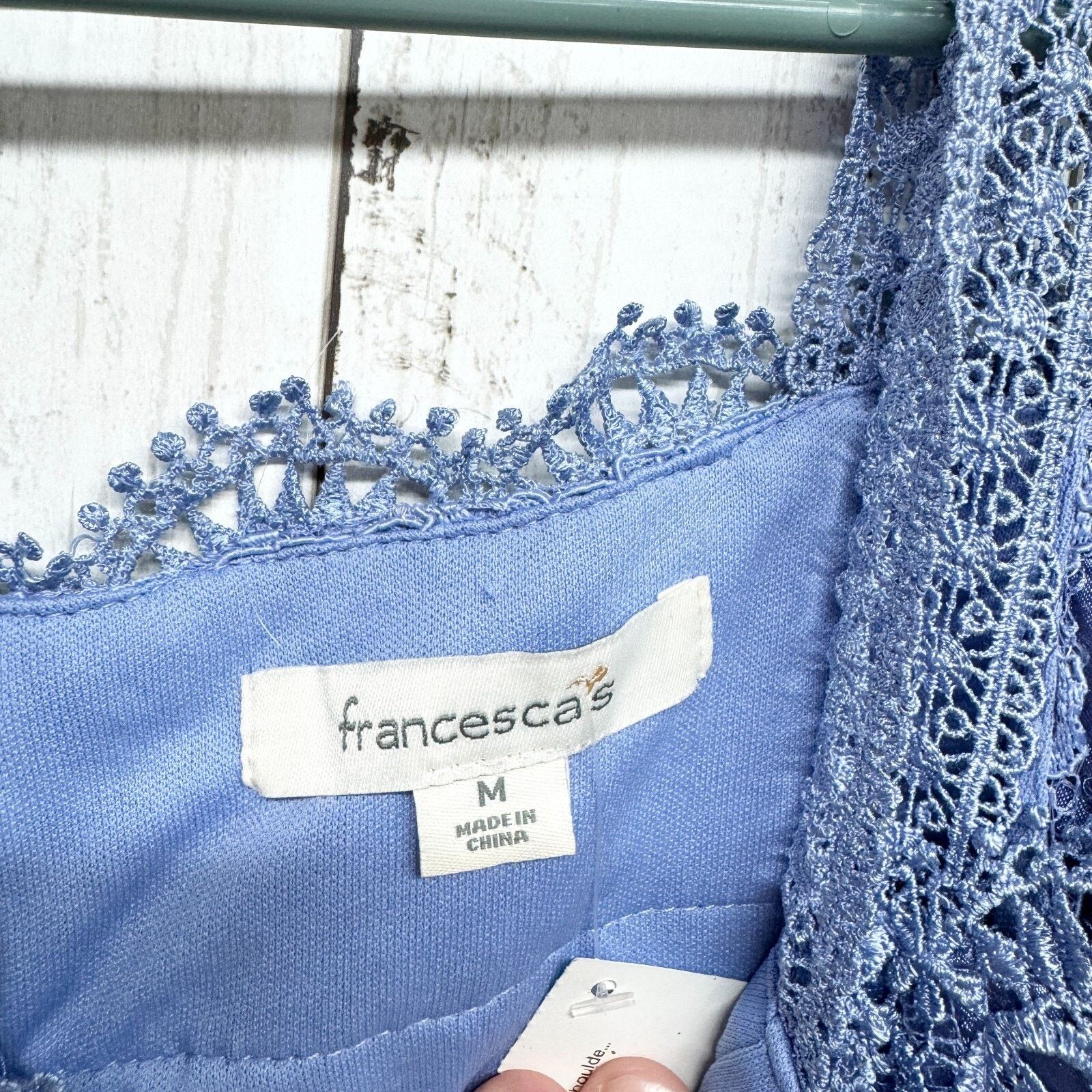 Other Francescas M Periwinkle Blue Lace Off Shoulder Mini Dress Size M / US 6-8 / IT 42-44 - 2 Thumbnail