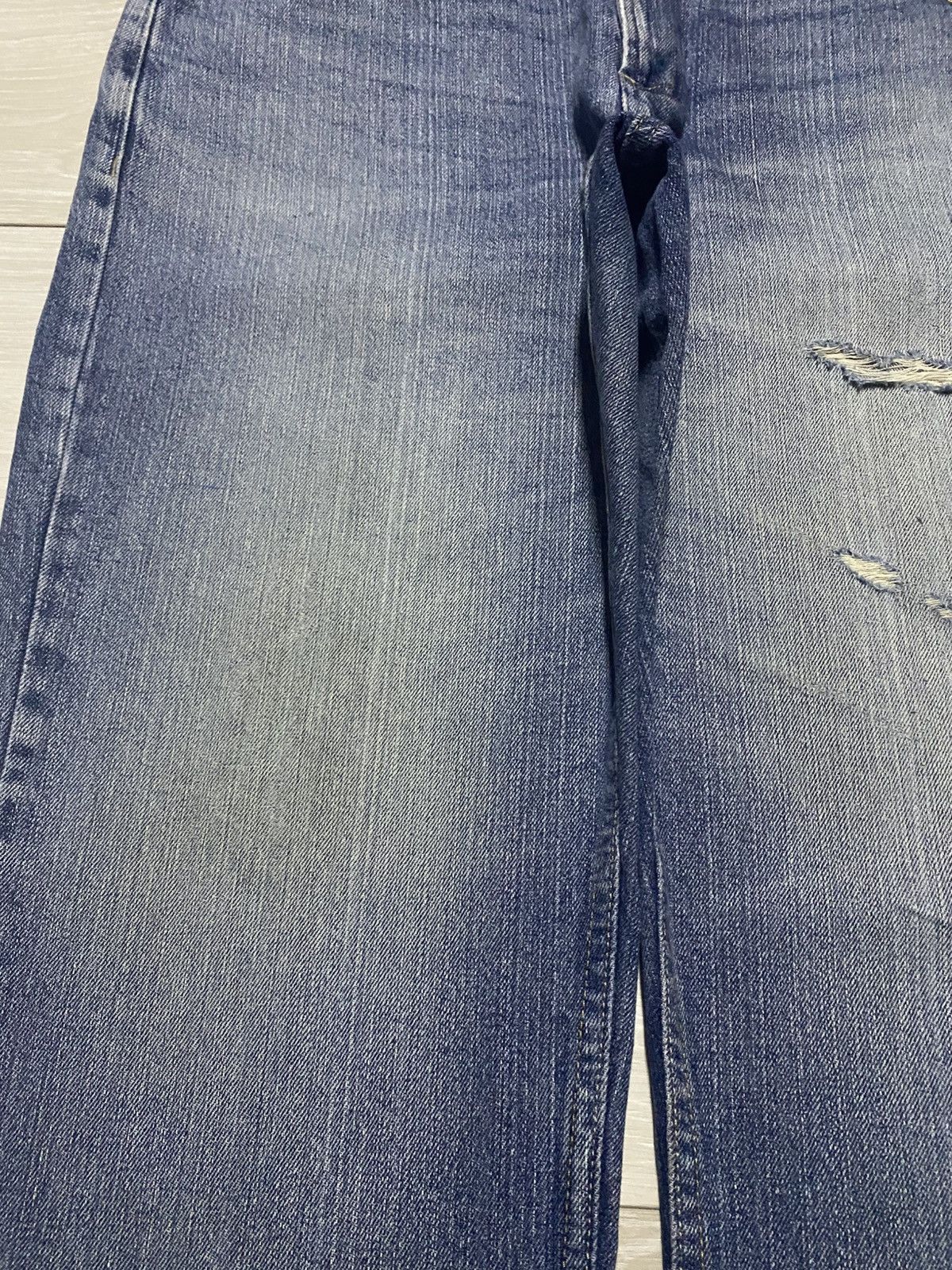Japanese Brand Vintage Rapidly Embroidery Logo Faded Wash Taperred Leg Jean Size US 33 - 7 Thumbnail