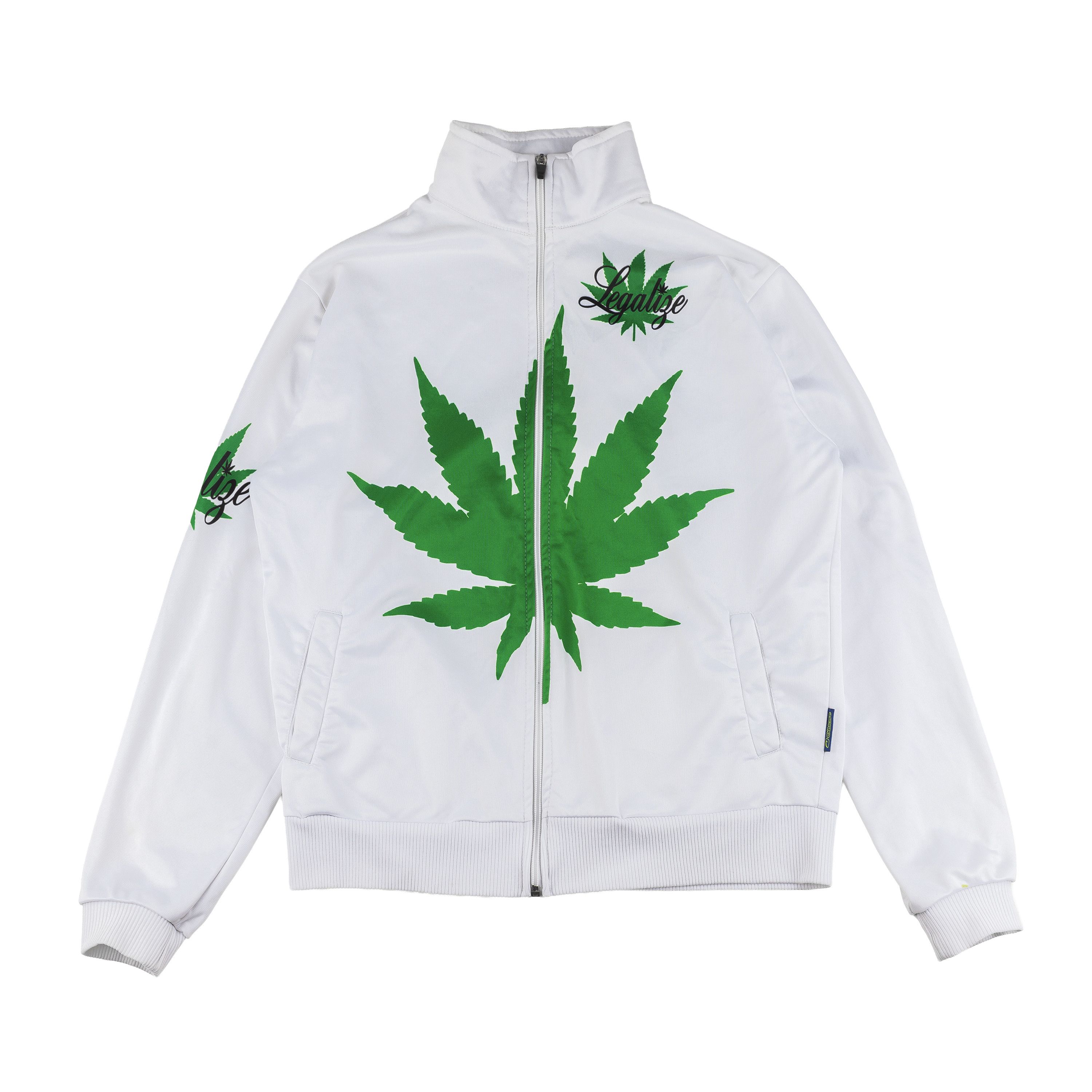 Vintage Vintage Mary Jane Pot Leaf White Track Jacket Size US S / EU 44-46 / 1 - 1 Thumbnail