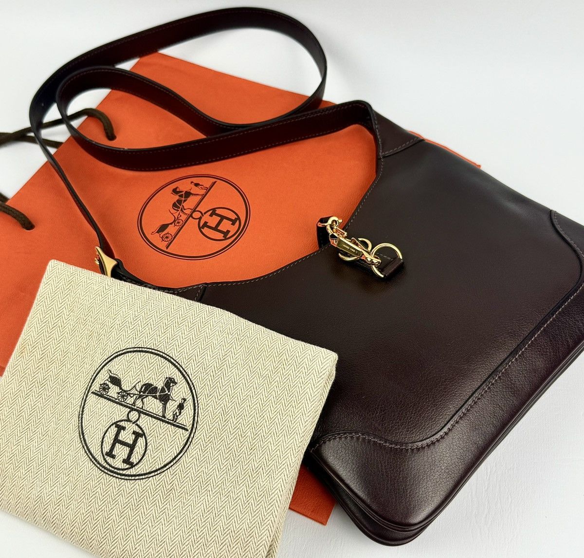 Hermes Hermes - 2020 - Evercolor - Brown & Gold - Trim Duo - 24 Size ONE SIZE - 7 Thumbnail