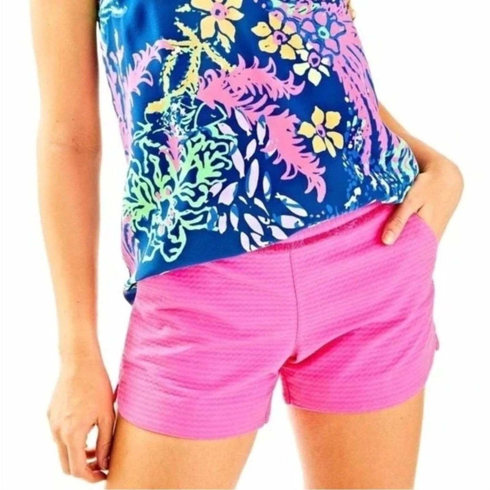 Lilly Pulitzer Lilly Pulitzer Adie 4" Jacquard Textured Shorts 6 Pockets Size 28" / US 6 / IT 42 - 1 Thumbnail