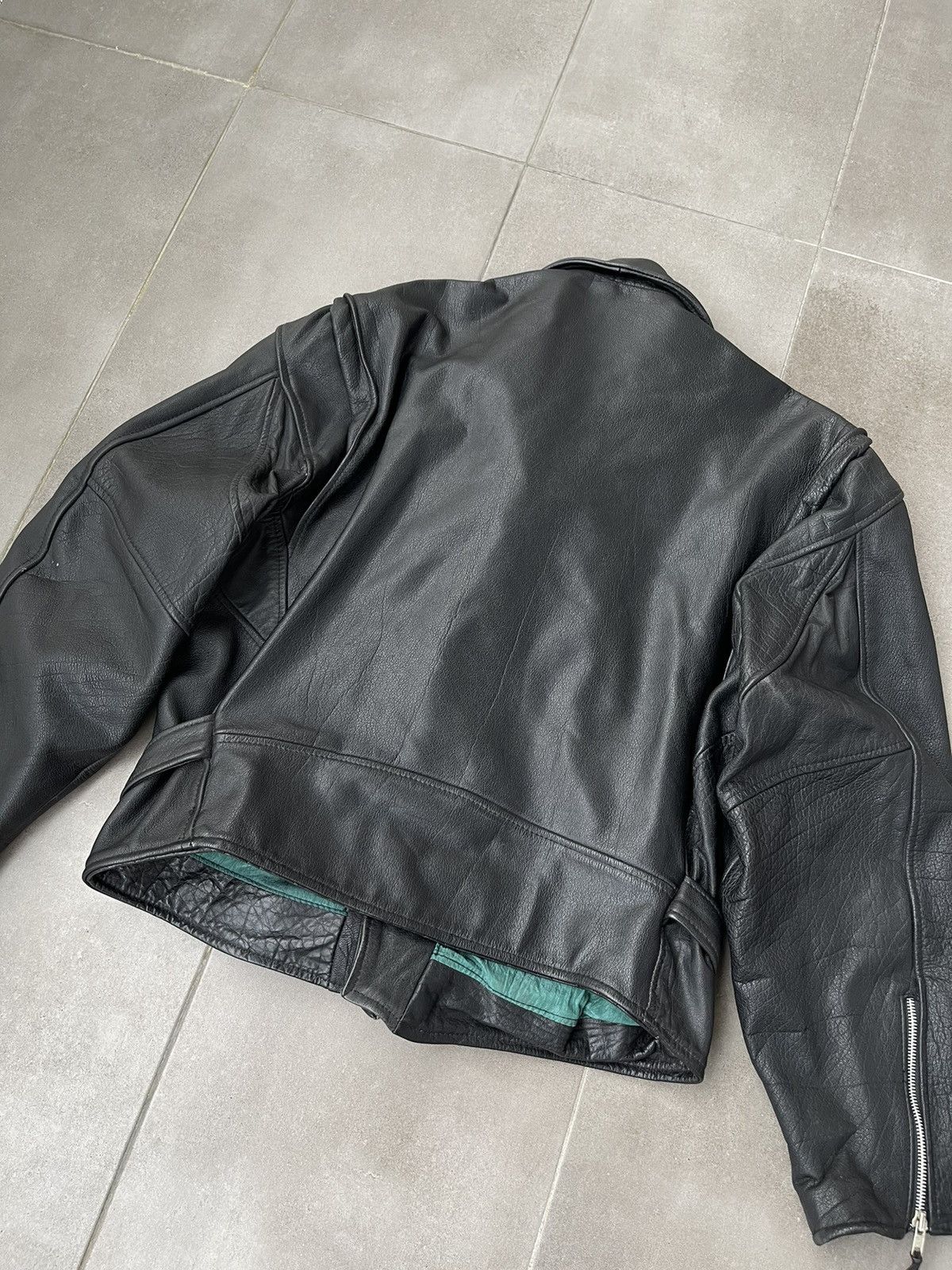 Leather Berto Lucci Biker Belted Moto Racing Black Leather Jacket Size US M / EU 48-50 / 2 - 18 Thumbnail