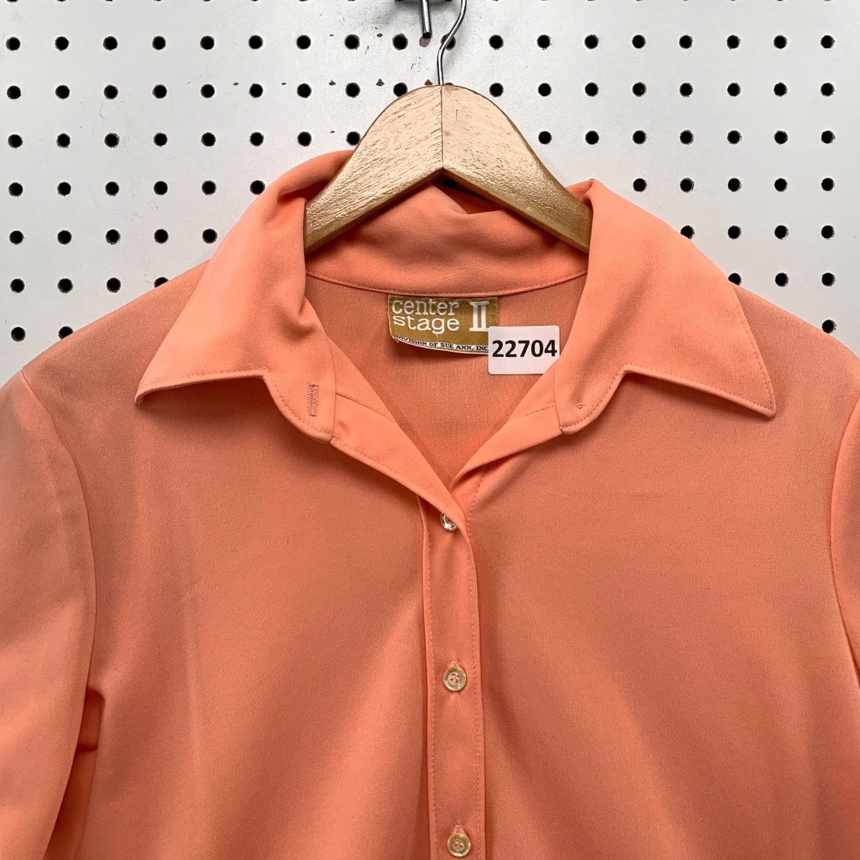 Pinko VINTAGE Center Stage Shirt Short Sleeve Pink Peach Womens Medium 70s 80s Size M / US 6-8 / IT 42-44 - 2 Thumbnail