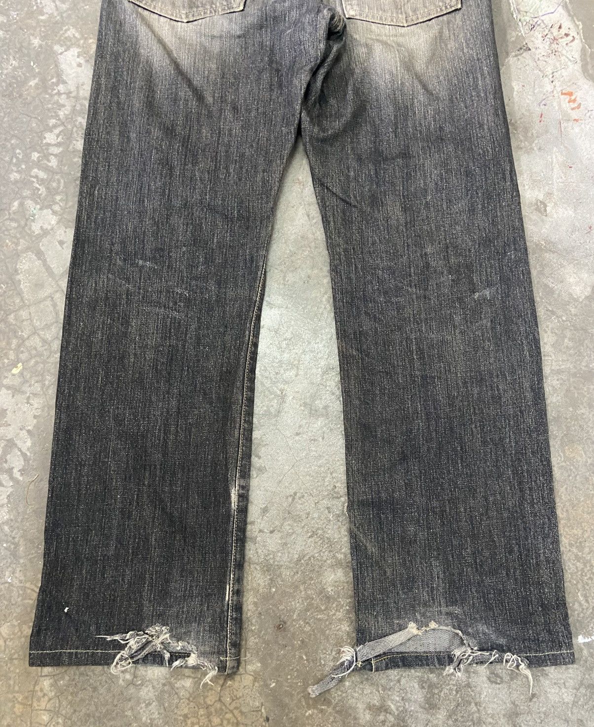 Edwin × Japanese Brand Edwin 505 LowRize Fly Button Distressed Denim Size US 30 / EU 46 - 10 Thumbnail
