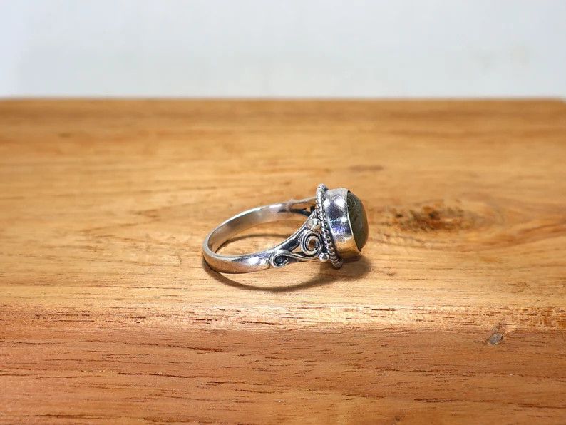 Handmade Handmade Black Rutile Gemstone Ring: Sterling Silver Ring Size ONE SIZE - 5 Thumbnail