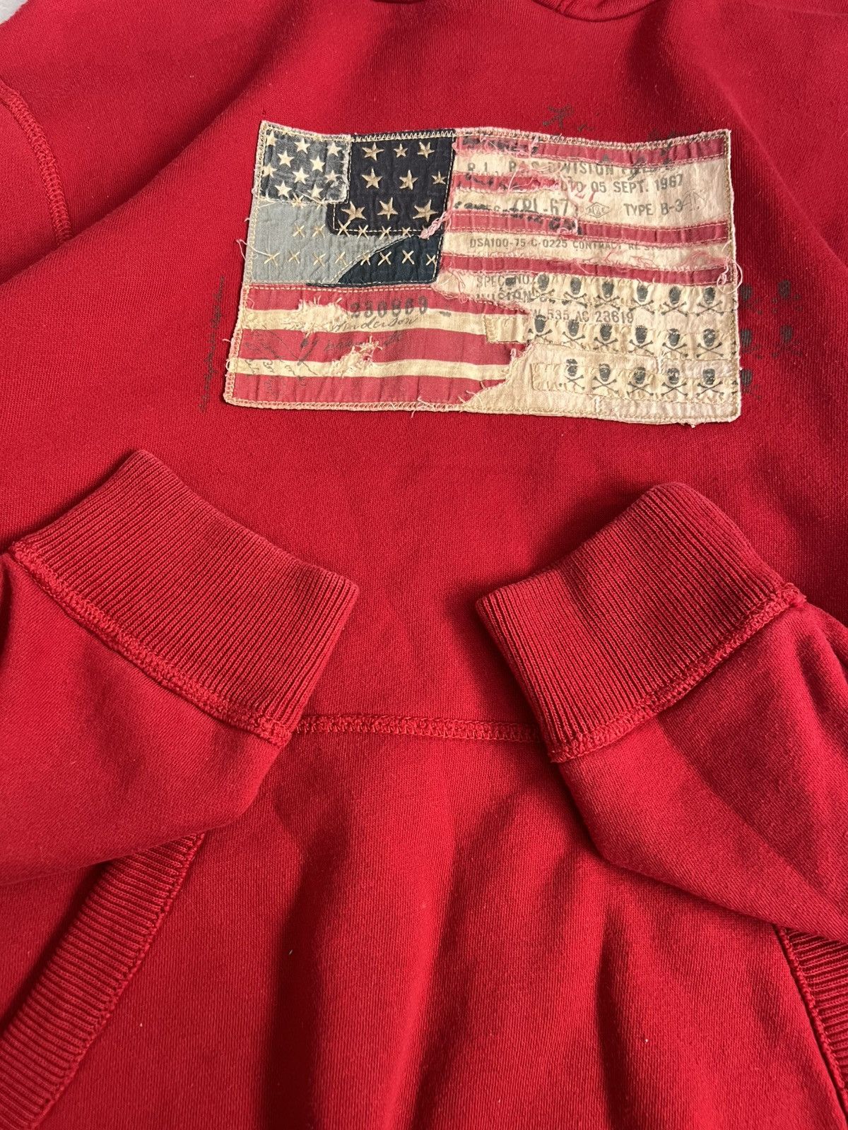 Polo Ralph Lauren 🇺🇸 Vintage Polo Jeans USA Patchwork Flag Hoodie Size US L / EU 52-54 / 3 - 8 Thumbnail