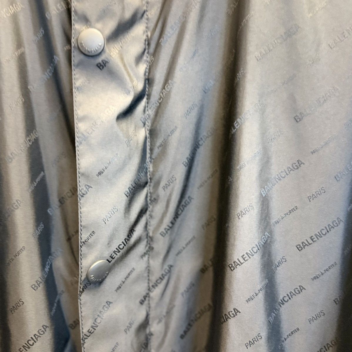 Balenciaga Balenciaga Nylon Jacquard All Over Logo Zip Up Jacket Size US M / EU 48-50 / 2 - 2 Thumbnail